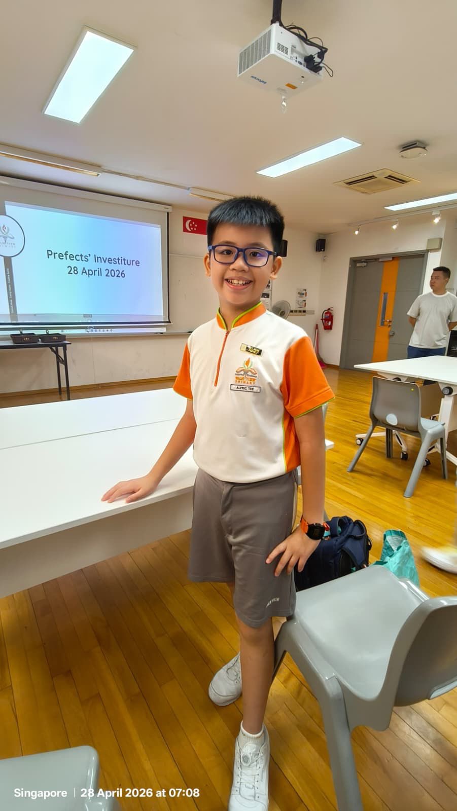 Alfric Tee at his school's Prefects' Investiture