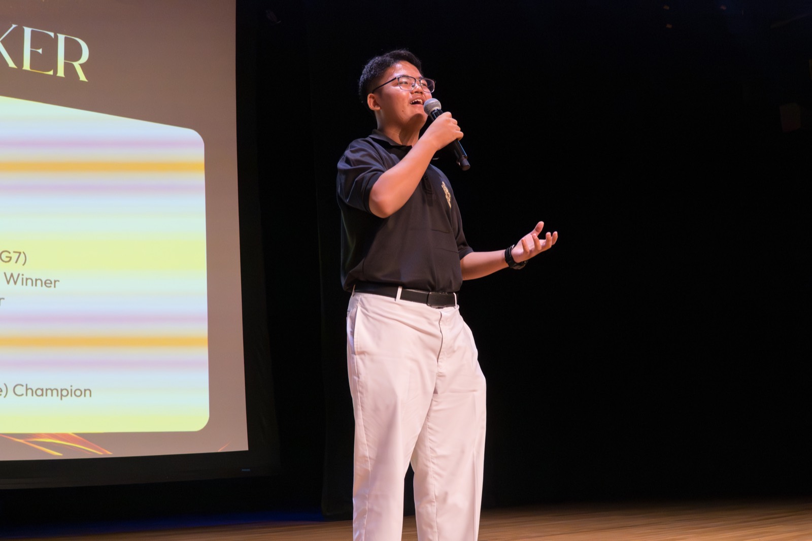 Phyo Ko Ko Thant speaking on stage