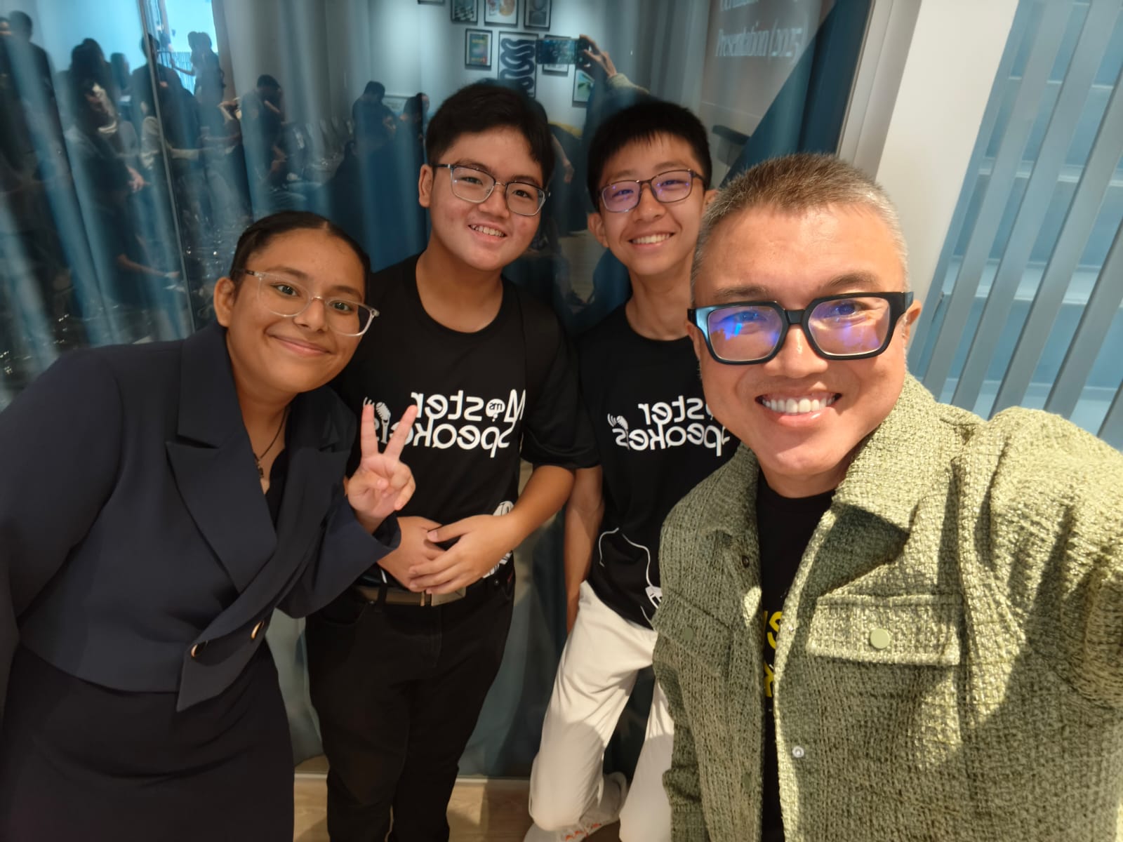 A mentor with a group of students